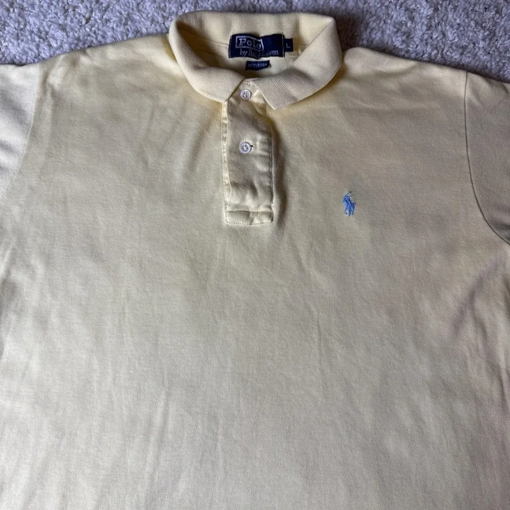 Vintage Polo Ralph Lauren Polo Shirt Mens Large Yellow Pastel 80s USA